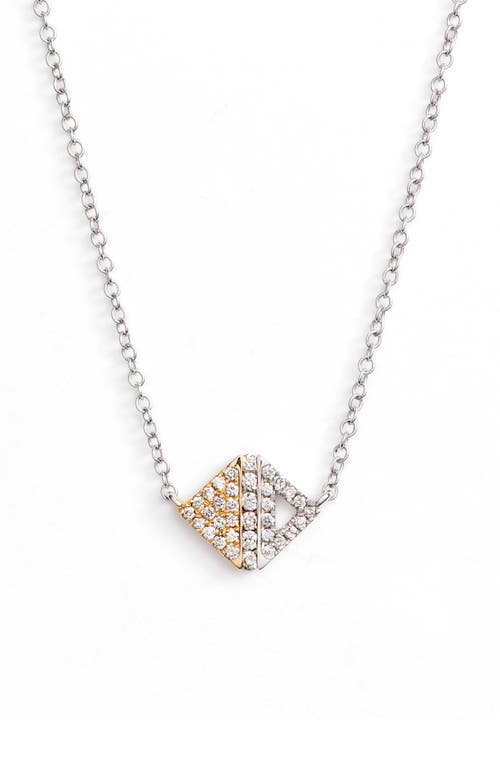 Bony Levy Diamond Pavé Triangle Pendant Necklace In Metallic