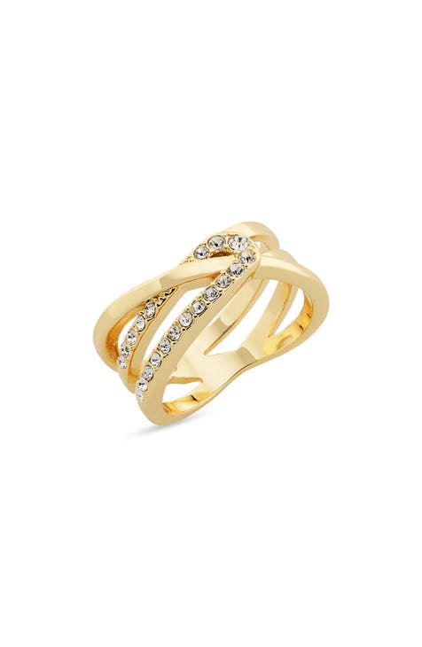 CZ Pavé Crossover Band Ring