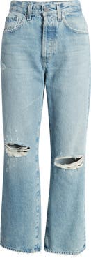 AG Kinsley Ripped High Waist Ankle Flare Jeans