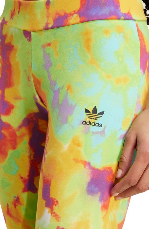 Adidas Originals Tie-dye Flared Trousers In Yellow/multicolor