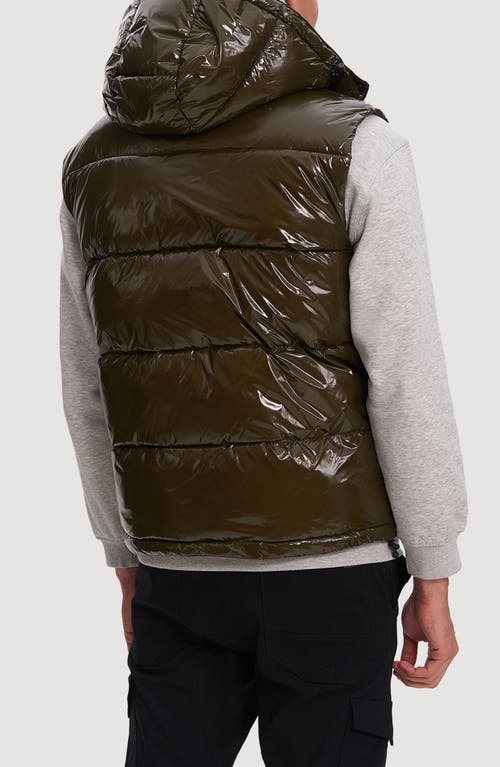 Noize Ledger Hooded Puffer Vest In Olive