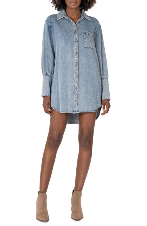 Kut from the Kloth Bowie Button down Dress in Olive