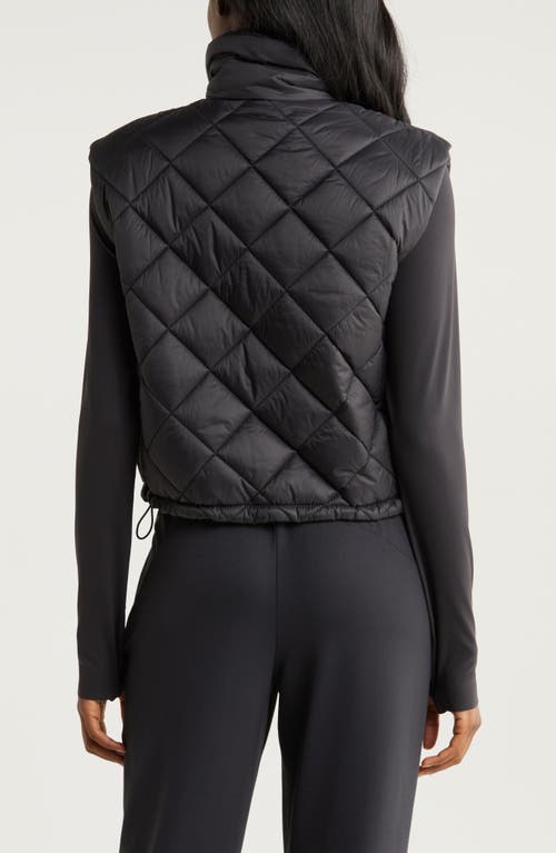 Shop Zella Reversible Quilted Nylon Puffer Vest In Black