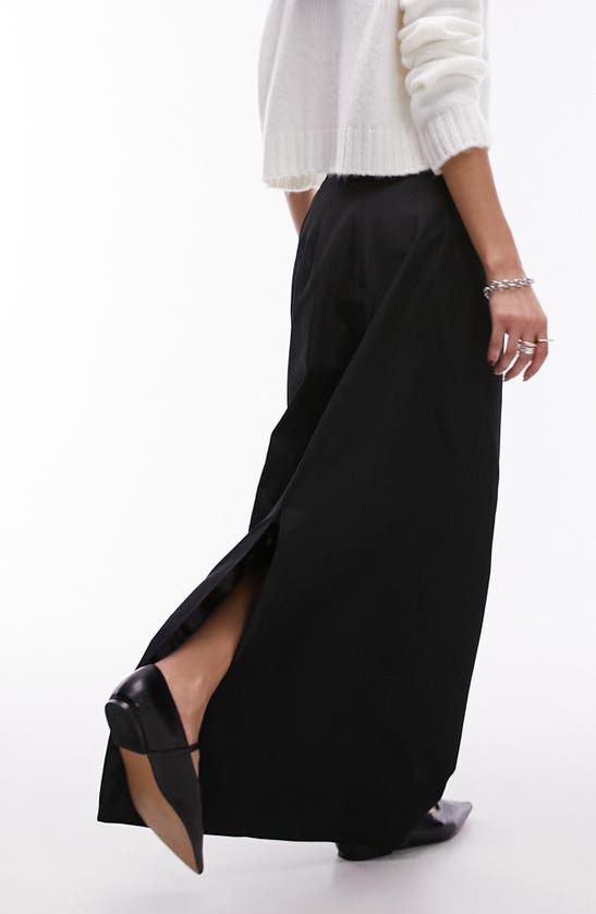 Shop Topshop High Waist Maxi Skirt In Black