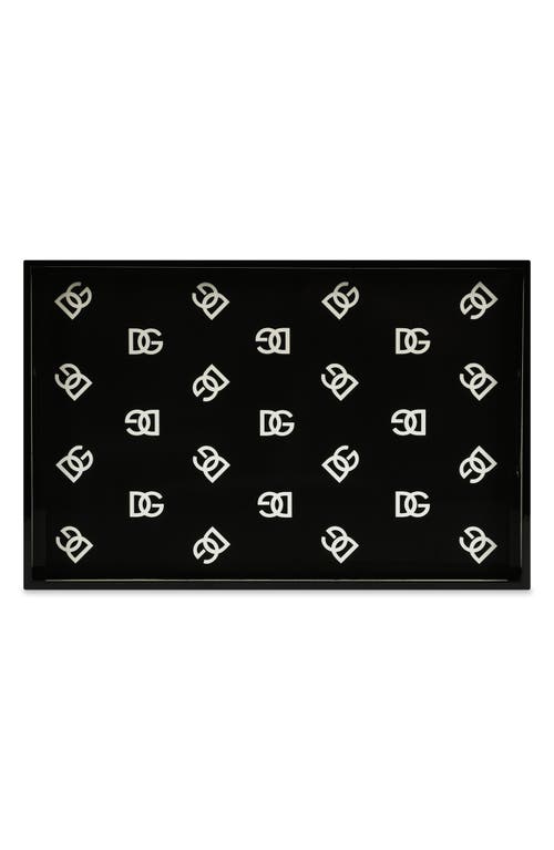 Shop Dolce & Gabbana Dolce&gabbana Carretto Rectangular Wood Tray In Black