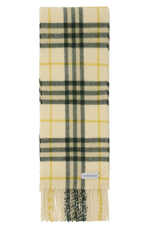 Shop Burberry Medium Check Cashmere Scarf In Candle