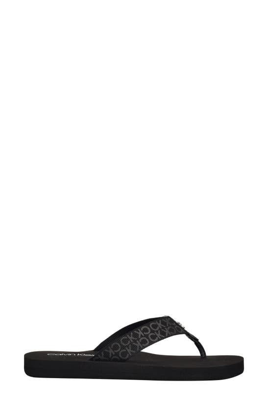 Shop Calvin Klein Caluha Flip Flop Sandal In Black Logo