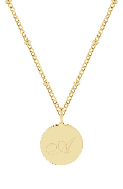 Lizzie Initial Pendant Necklace in Gold A