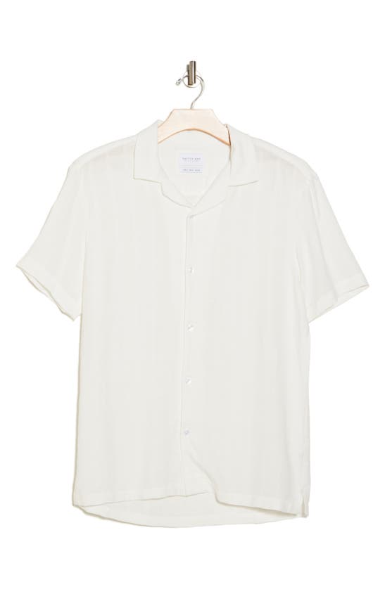 Shop Denim And Flower Dobby Short Sleeve Button-up Shirt In White