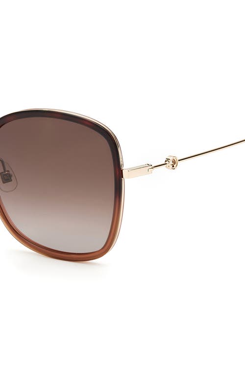 Shop Kate Spade New York Paola 59mm Gradient Square Sunglasses In Dark Havana/brown Gradient
