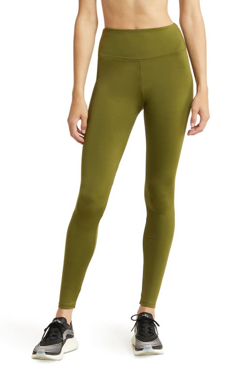 Performance Action High Waist Leggings in Sea Olive