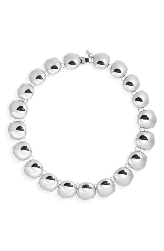 Shop Open Edit Molten Orb Collar Necklace In Rhodium