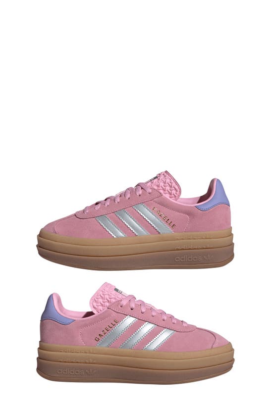 Shop Adidas Originals Kids' Gazelle Bold Sneaker In Pink/ Silver/ Light Purple