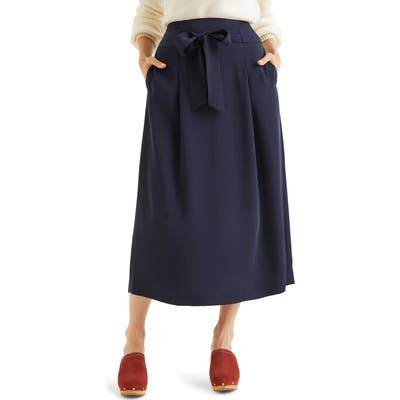 Boden Becky Tie Waist Skirt, Blue