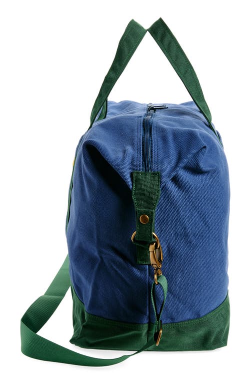 Palmes Logo Canvas Duffle Bag In Navy