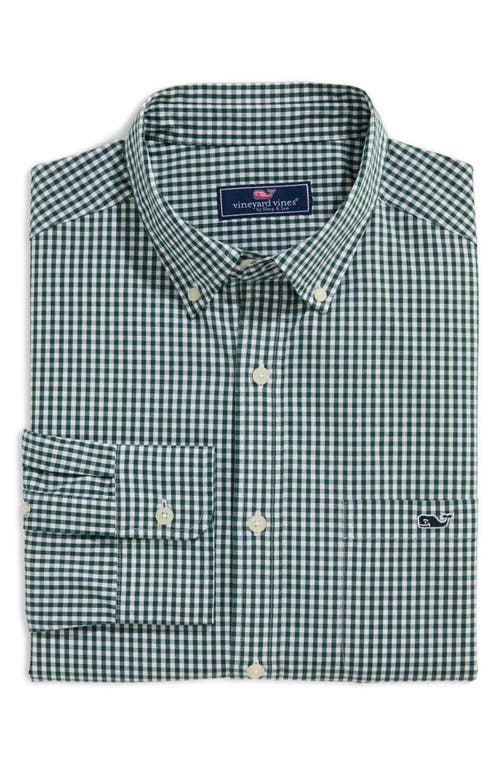 Shop Vineyard Vines Gingham Stretch Cotton Button-down Shirt In Charleston Green Gng