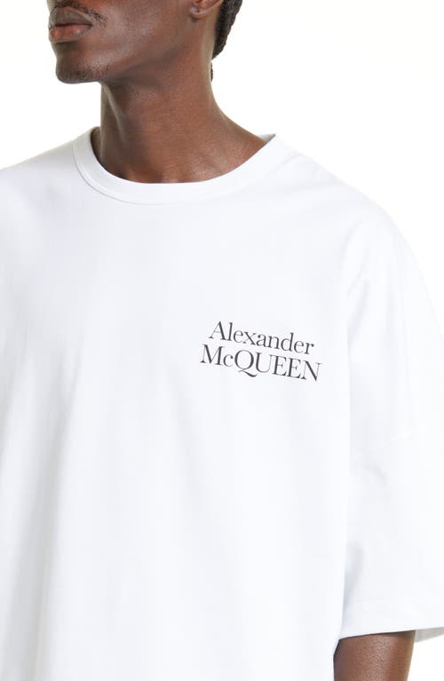 Shop Alexander Mcqueen Oversize Exploded Logo Graphic T-shirt In White/black