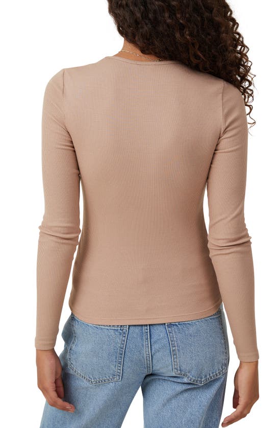 Shop Cotton On The One Rib Long Sleeve T-shirt In Chestnut