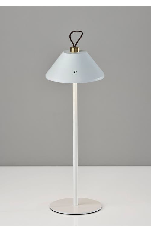 Adesso Lighting Danny Cordless Led Lamp In White/antique Brass