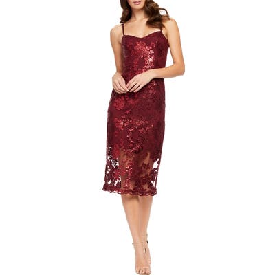 Dress The Population Kate Embellished Cocktail Dress, Red