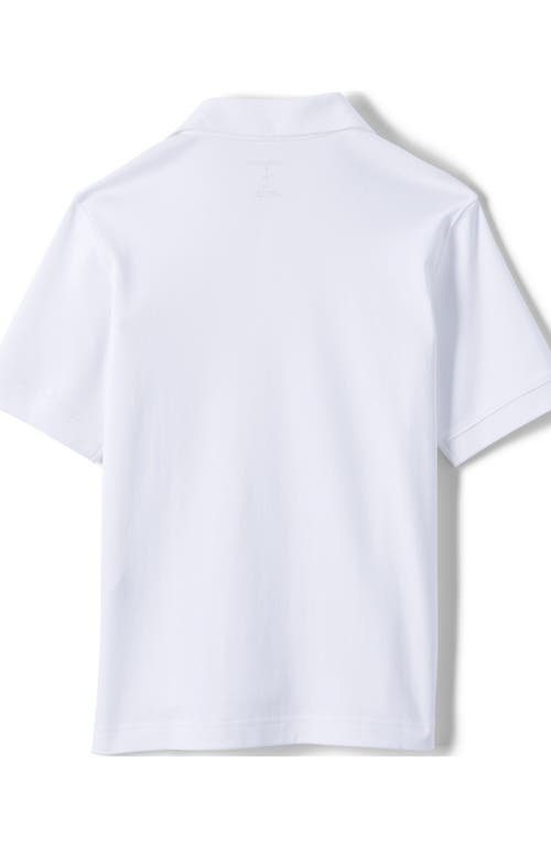 Lands' End School Uniform Kids Short Sleeve Interlock Polo Shirt In White