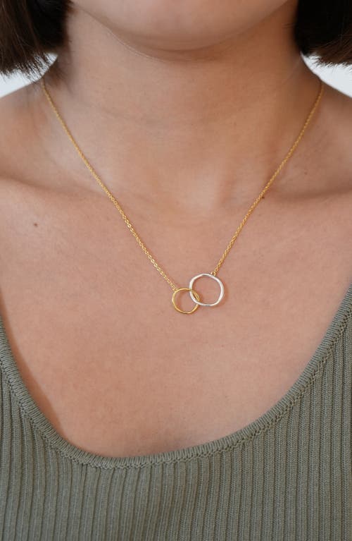 Shop Argento Vivo Sterling Silver Circle Link Necklace In Gold/sil