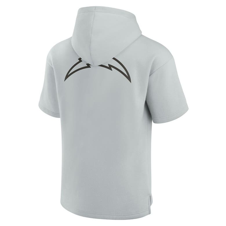 Shop Fanatics Signature Unisex  Gray Los Angeles Chargers Elements Super Soft Fleece Short Sleeve Pullover