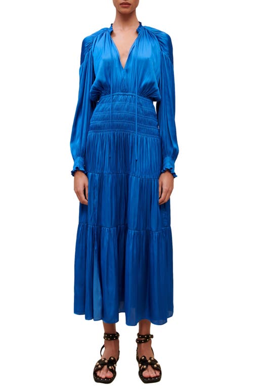 maje Rovel Long Sleeve Dress in Blue