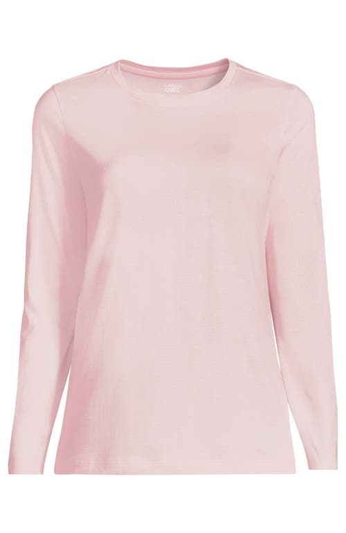 Lands' End Relaxed Supima Cotton Long Sleeve Crew Neck T-shirt In Simply Pink