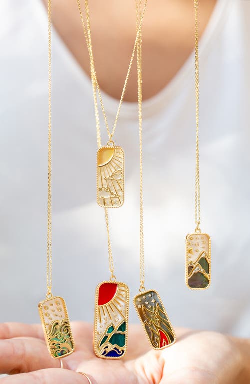 L'atelier Nawbar Elements Of Love Fire Pendant Necklace In Black Pearl/red Coral