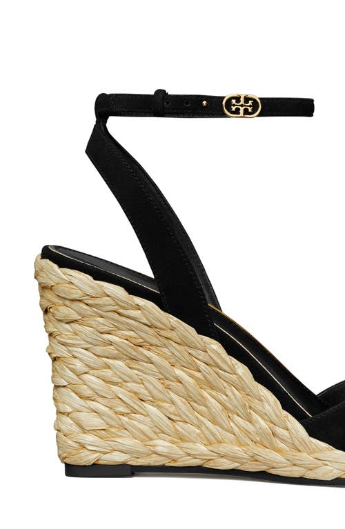 Shop Tory Burch Double T Wedge Sandal In Perfect Black