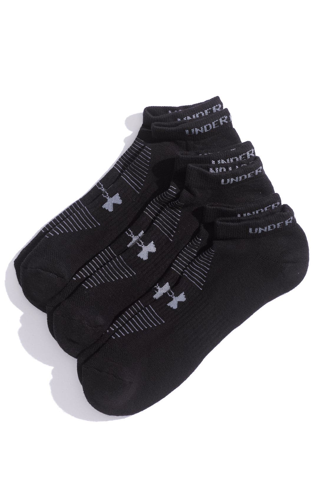 Under Armour 'Charged' HeatGear® NoShow Socks (3Pack) (Men) Nordstrom