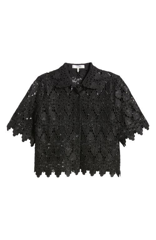 Frame Lace Button Up Shirt Black In Black