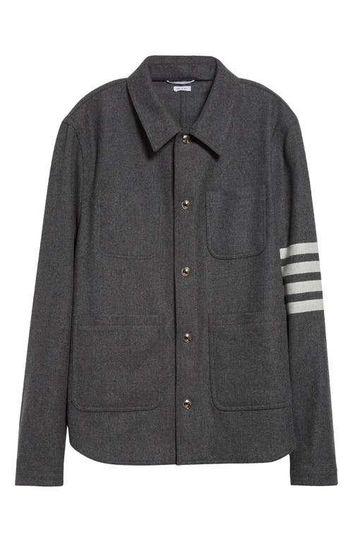 Thom Browne Med Grey Wool Casual Jacket In Gray