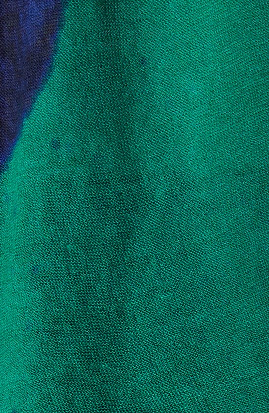 Shop Nic + Zoe Ocean Dot Four-way Linen Blend Cardigan In Green Multi