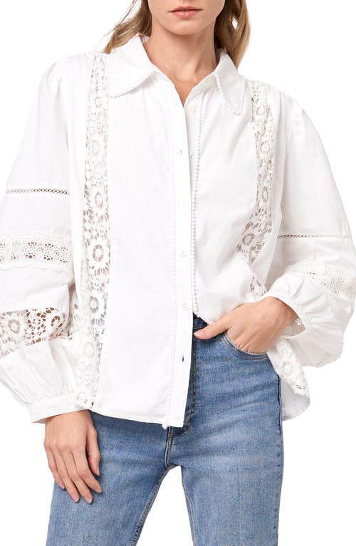 Ciebon Mollie Lace Trim Shirt In White