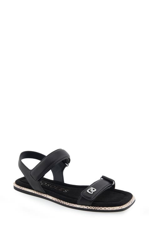 Nordstrom black sandals store flat