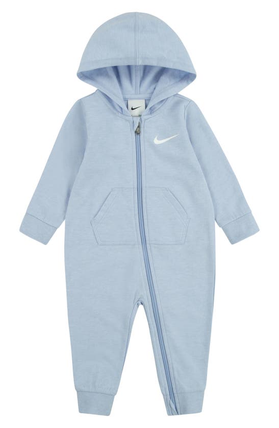Shop Nike Hooded French Terry Romper In Cobalt Bliss Heather