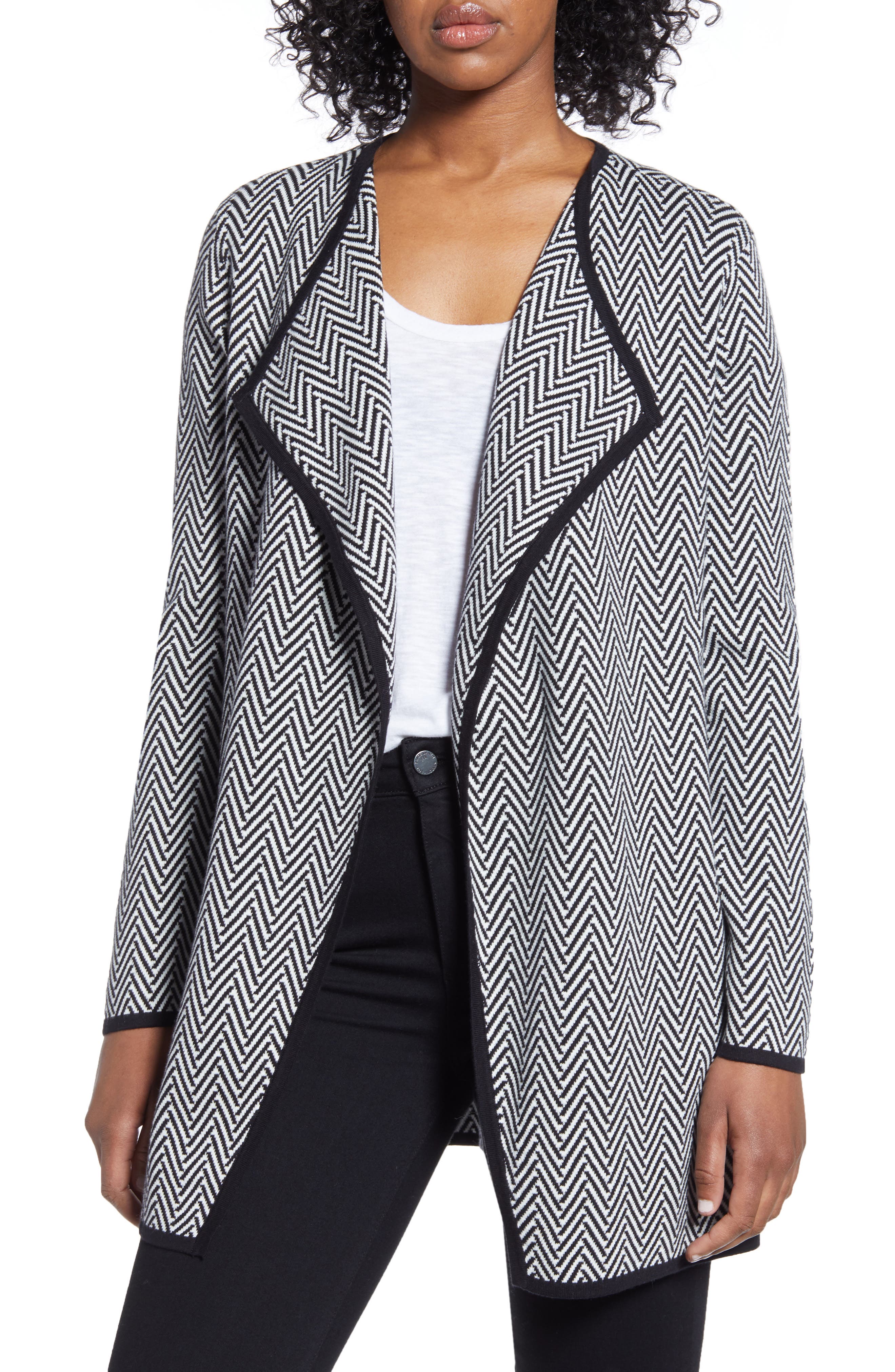 Vince Camuto Herringbone Cardigan | Nordstrom