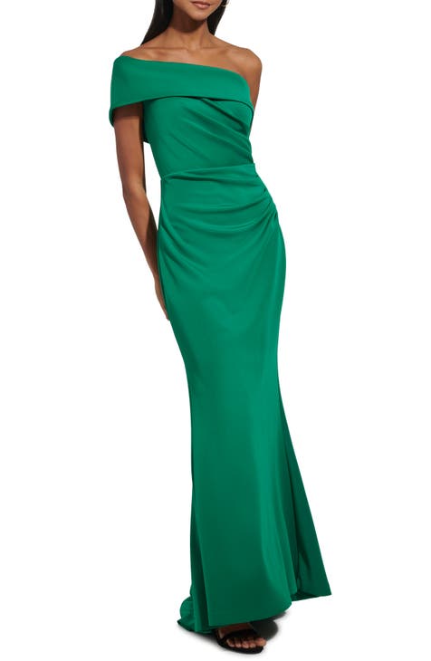 Off the Shoulder Fit & Flare Gown