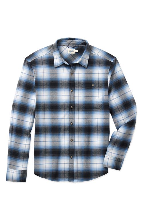 Shop Fair Harbor Seaside Stretch Flannel Button-up Shirt In Smooth Blue Plaid