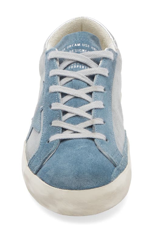 Shop Golden Goose Super-star Low Top Sneaker In Grey/blue/silver