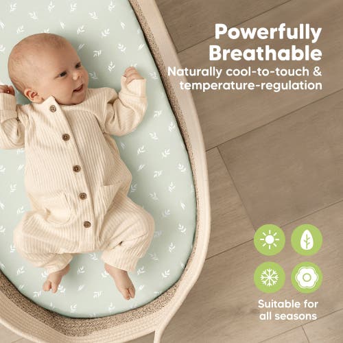 Keababies 2-pack Isla Fitted Bassinet Sheets In Herb