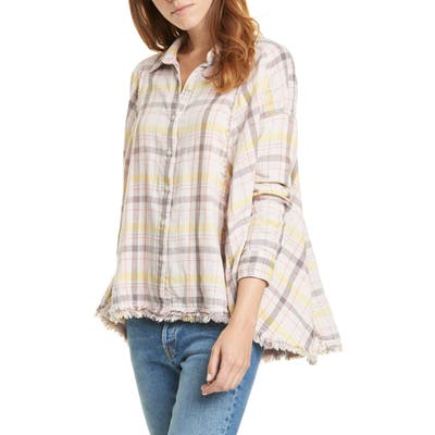 Free People Seeking Starlight Plaid Shirt, Ivory