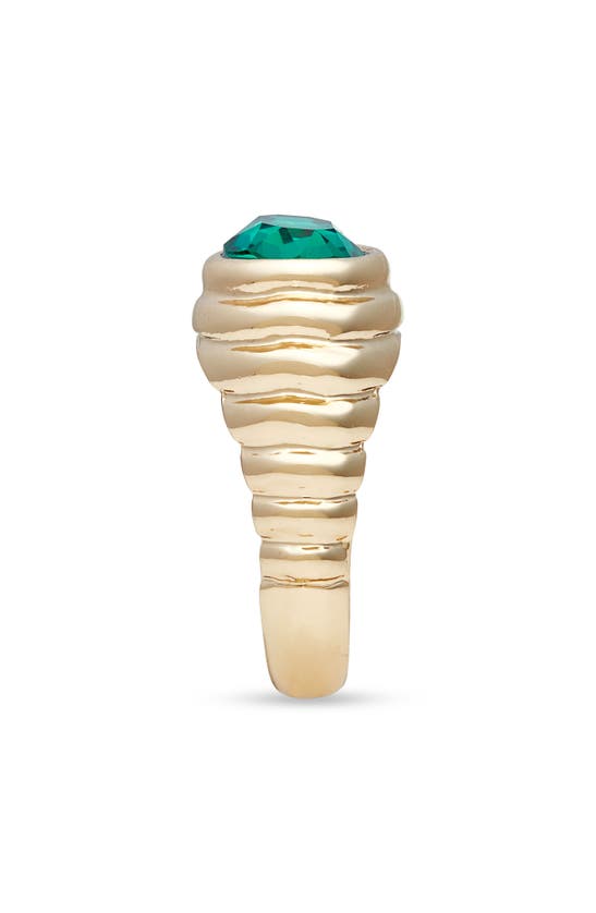 Shop Nordstrom Crystal Deco Ring In Emerald- Gold