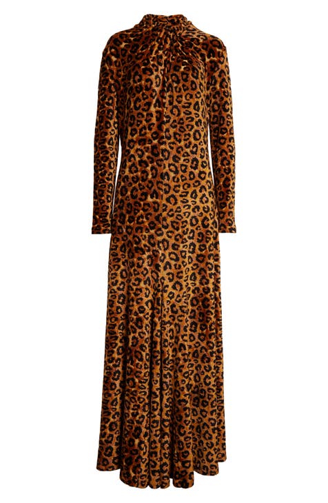 Warehouse leopard outlet cami maxi dress