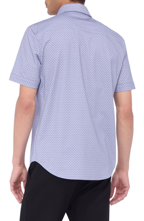 Shop Bugatchi Miles Ooohcotton® Palm Print Short Sleeve Button-up Shirt In Lilac