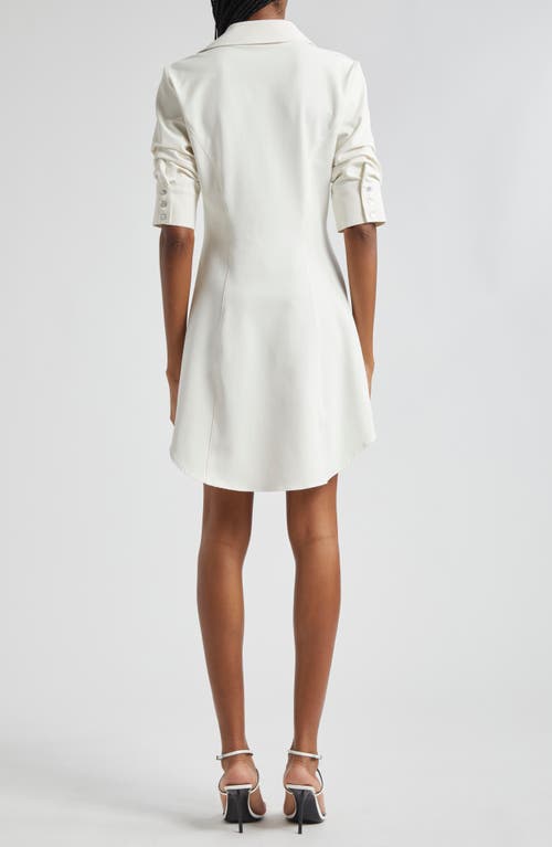 Shop Cinq À Sept Elina Gathered Shirtdress In Ivory