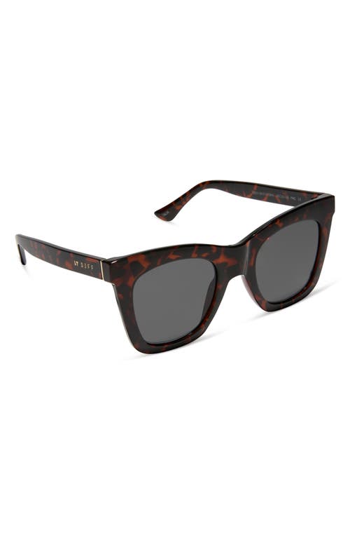 Diff 50mm Talia Square Sunglasses In Dark Tortoise