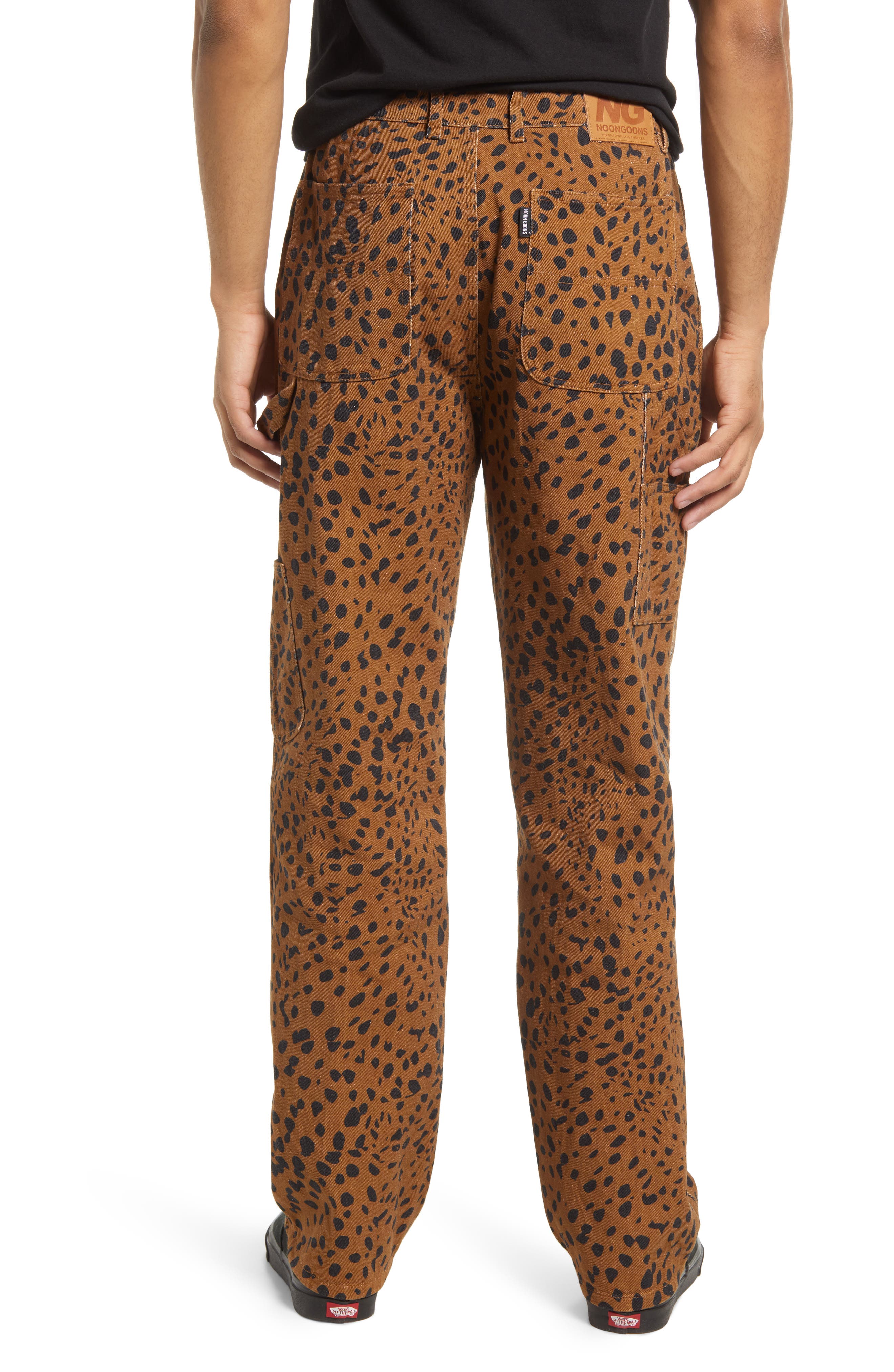 leopard print straight leg jeans